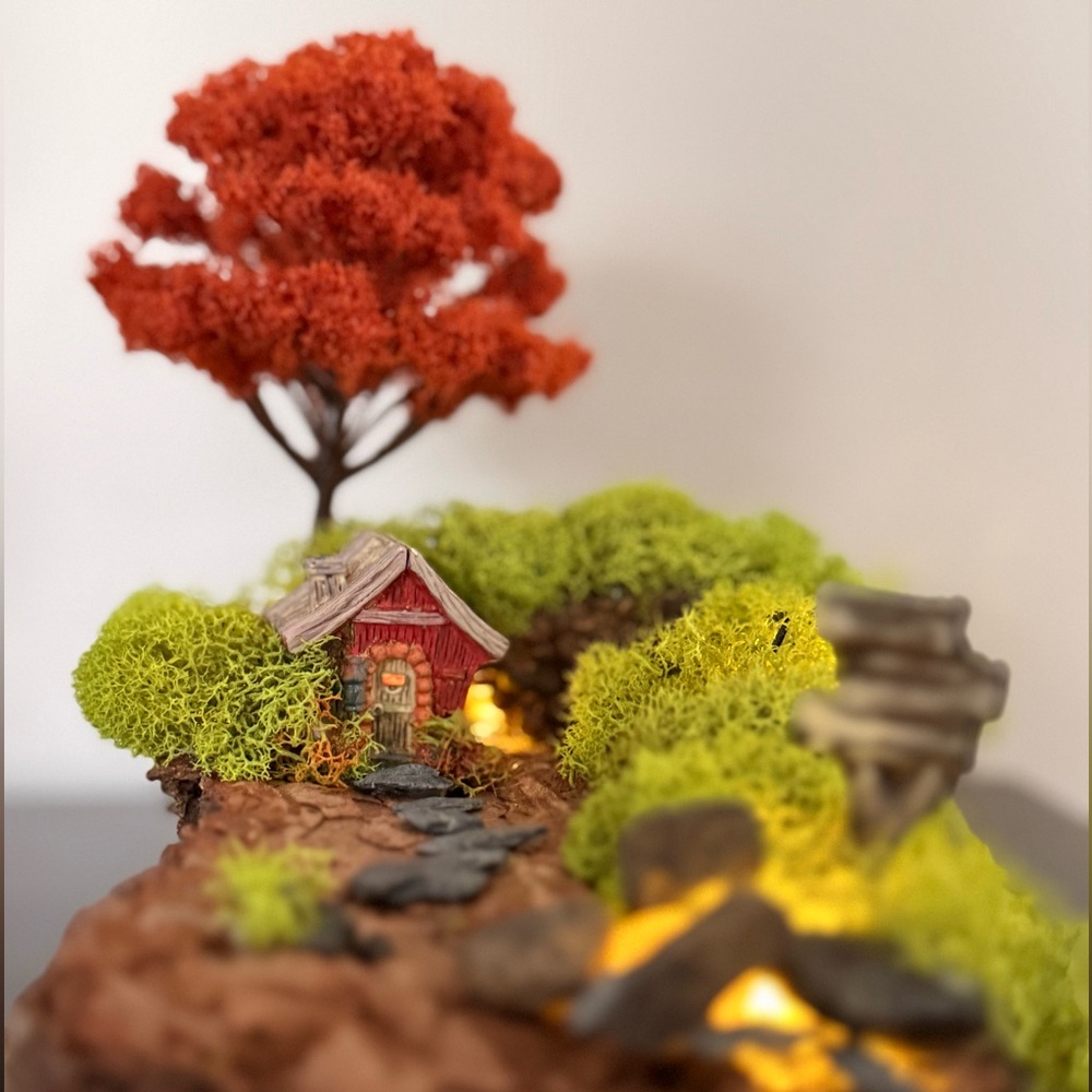 Handmade miniature fairy cottage diorama 🌿✨